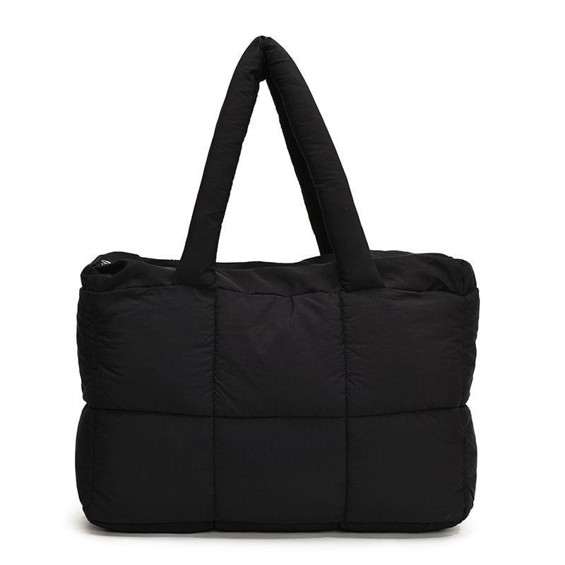 Plain Quilted Nylon Tote Bag Product Image