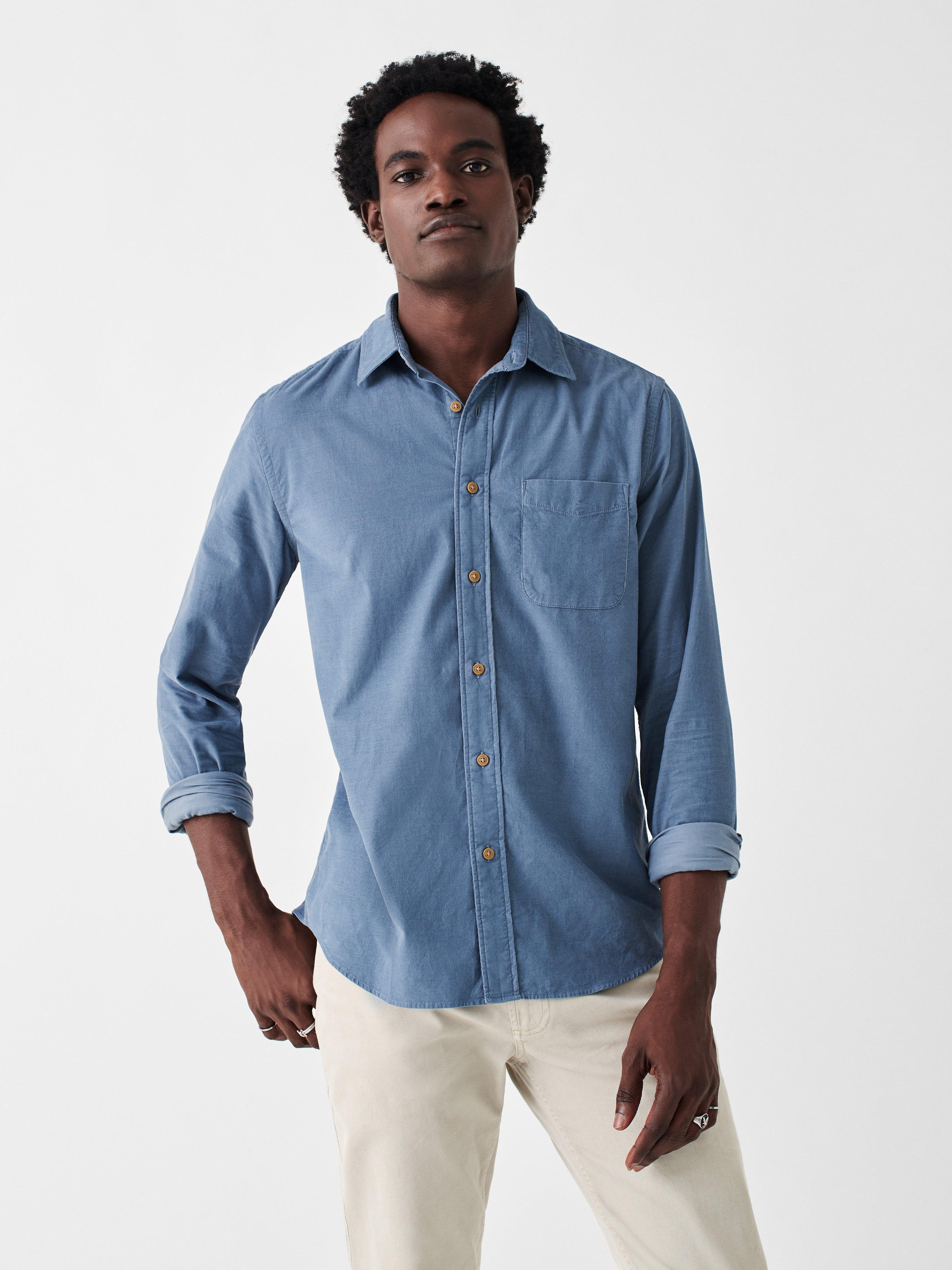 Stretch Corduroy Shirt - Deep Marine Male Product Image