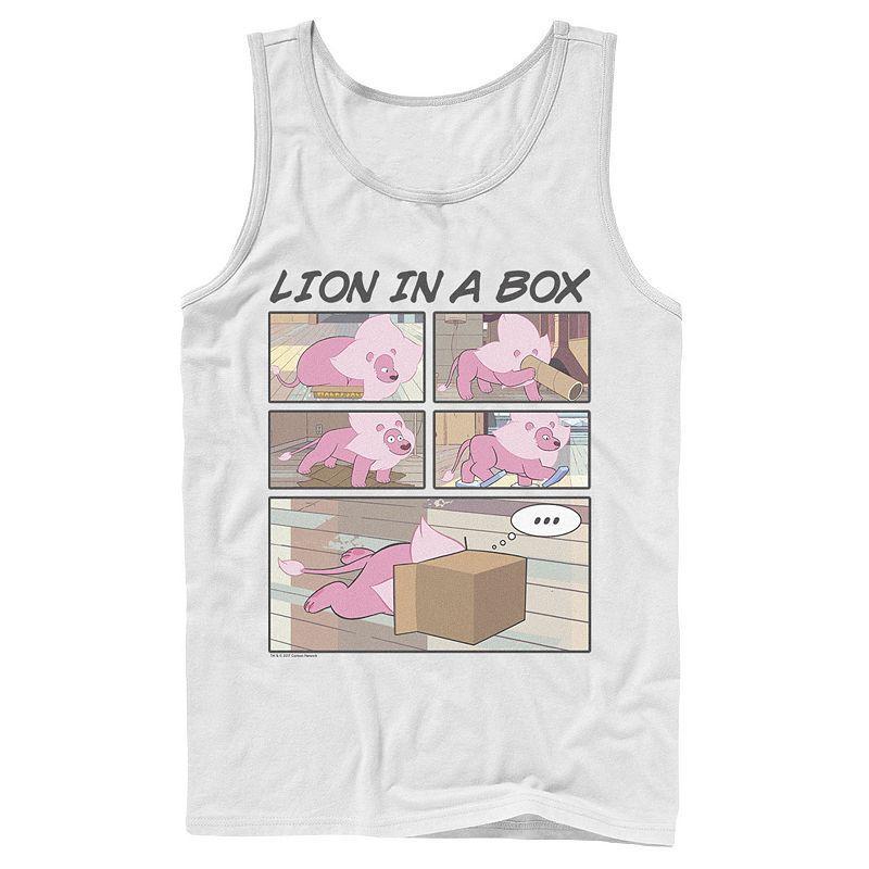 Mens Cartoon Network Stevens Universe Lion In A Box Comic Strip Tank Top Athletic Grey Product Image