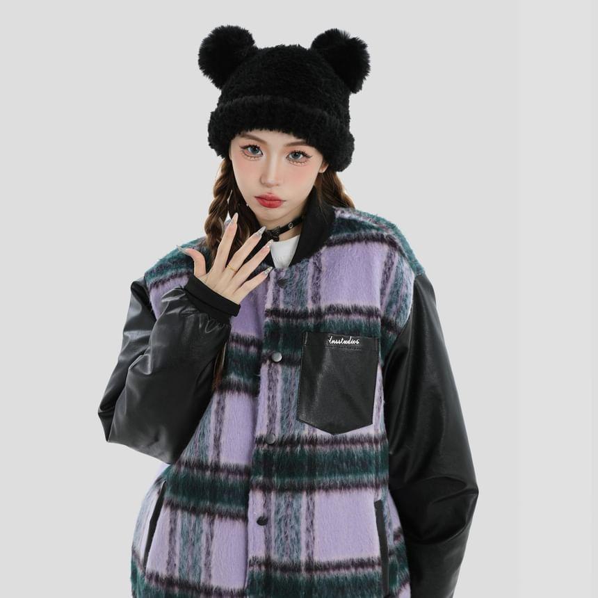 Plaid Button-Up Jacket Product Image