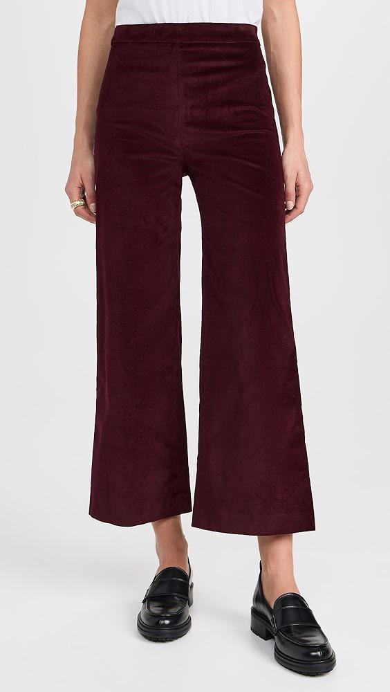 FRAME Cropped Velvet Wide Leg Trousers | Shopbop Product Image