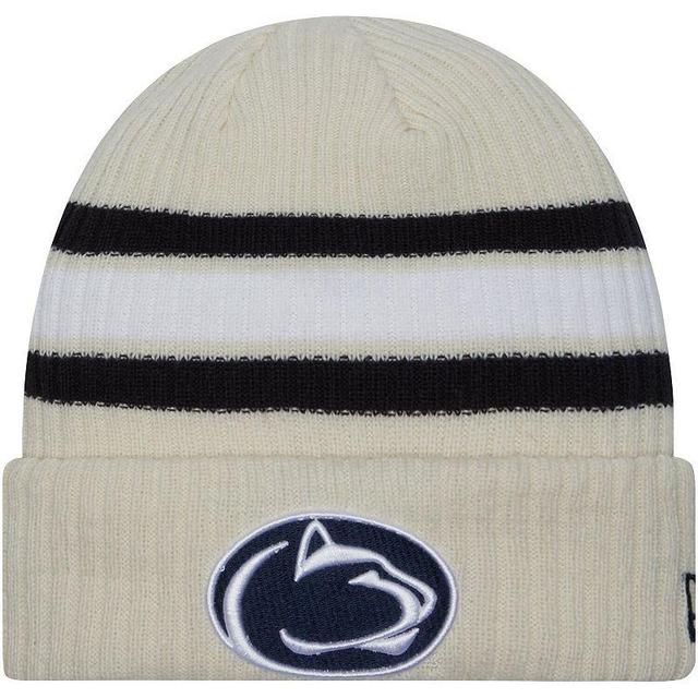 Mens New Era Cream Penn State Nittany Lions Vintage Cuffed Knit Hat Product Image