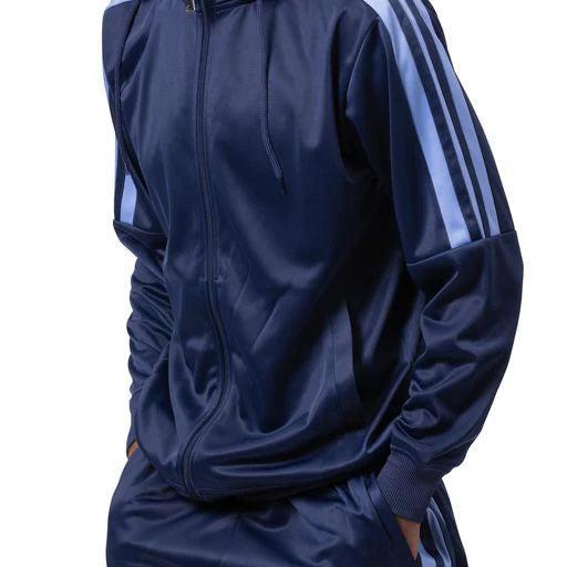 Men's Track Suit with Detachable Hood in Navy Male Product Image