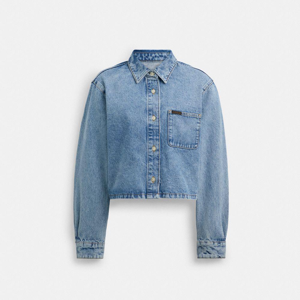 Cropped Denim Button Down Product Image