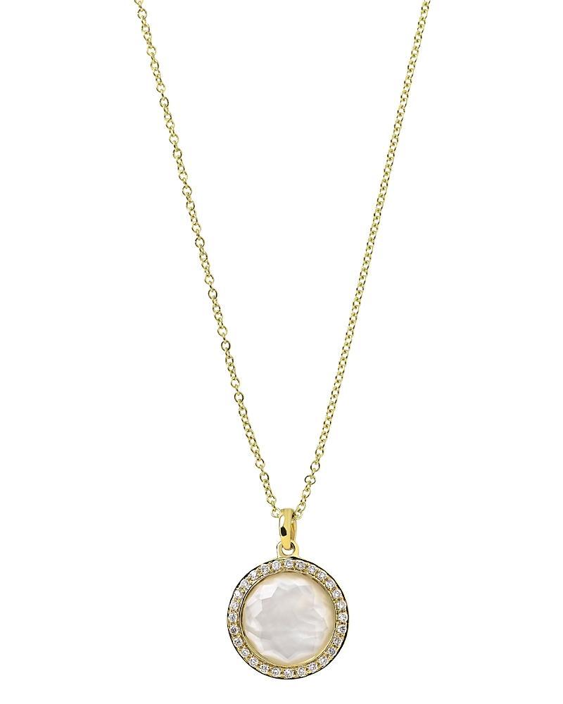 Womens Lollipop 18K Yellow Gold, Mother-Of-Pearl Doublet & Diamond Mini Pendant Necklace Product Image