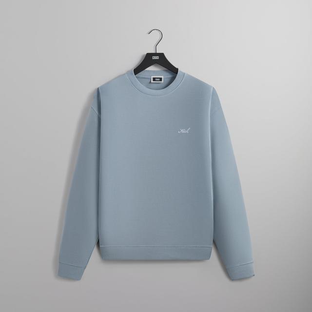 Kith Crystal Wash Interlock Vintage Crewneck -  Light Indigo Male Product Image