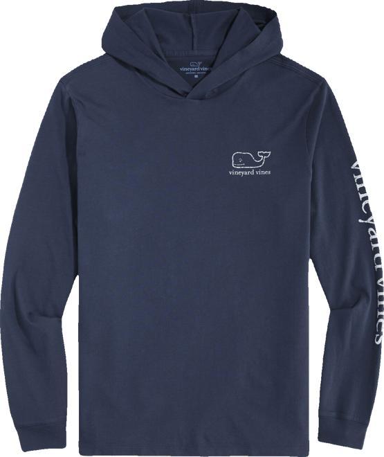 Vintage Whale Long-Sleeve Hoodie Tee Product Image