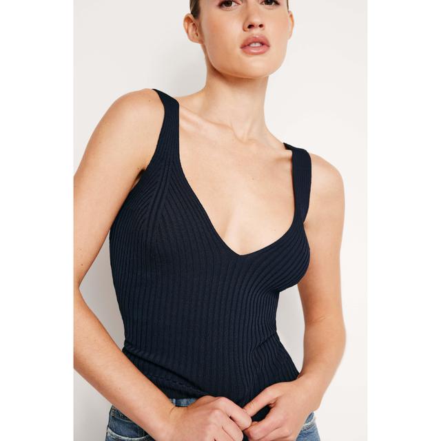 Womens Stretch Rib Tank Top | New Navy, Size 3XL | Good American by Khlo Kardashian Product Image