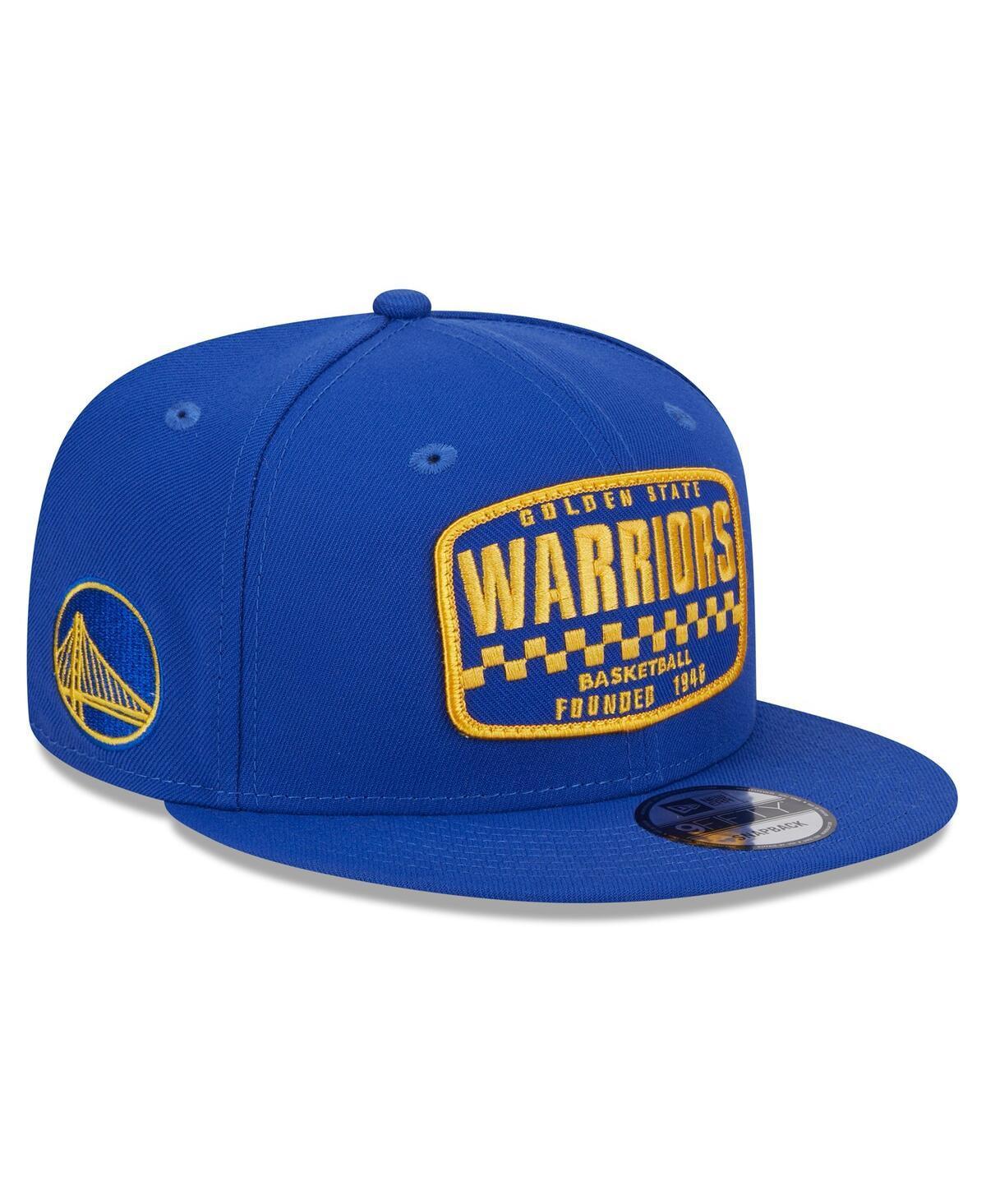 Mens New Era Royal Golden State Warriors Rally Drive Finish Line Patch 9FIFTY Snapback Hat Product Image