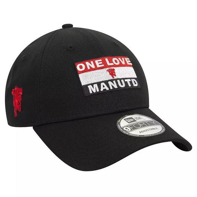 Mens New Era Black Manchester United Flag 9FORTY Adjustable Hat Product Image