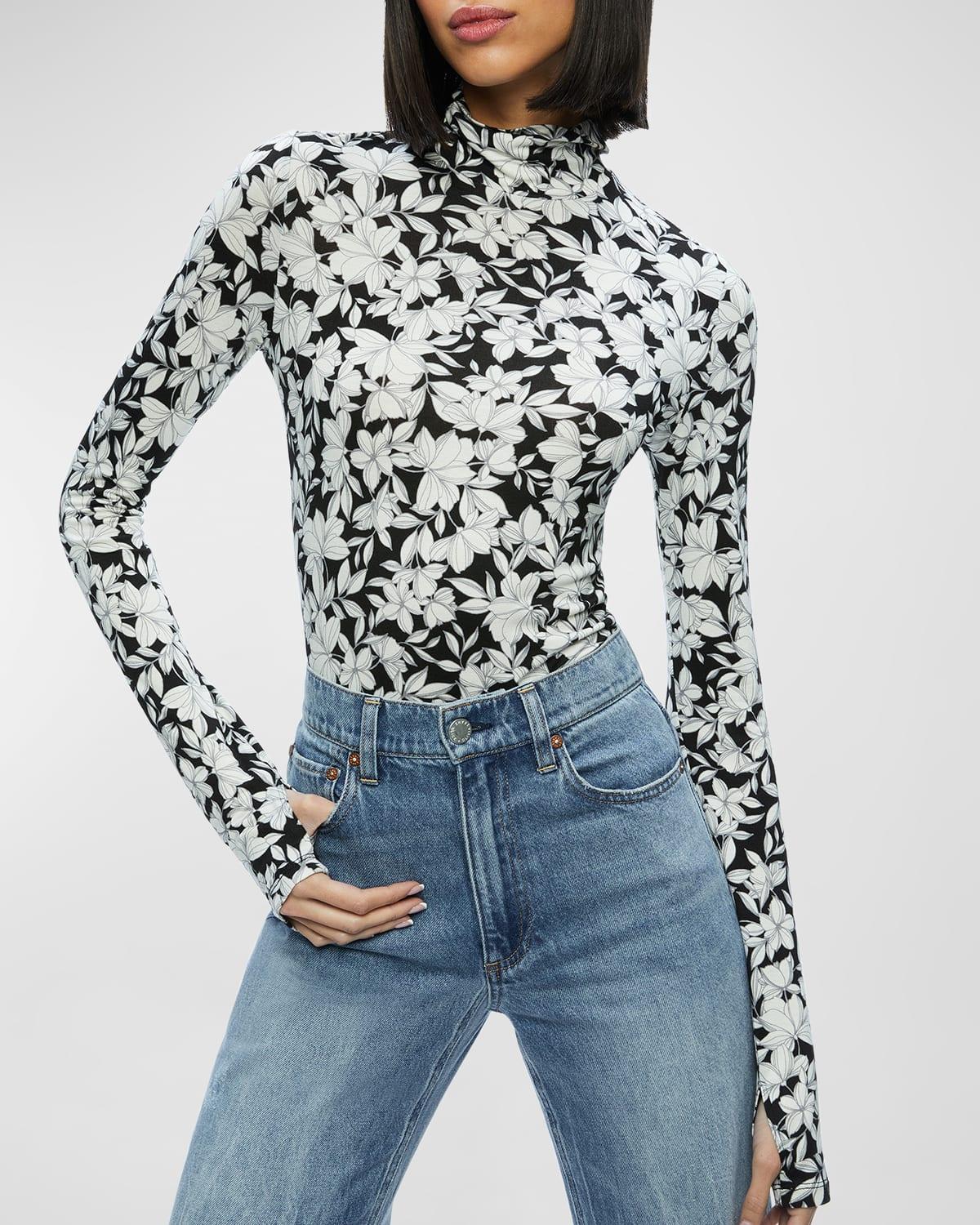 Alice + Olivia Delaina Print Turtleneck Top Product Image