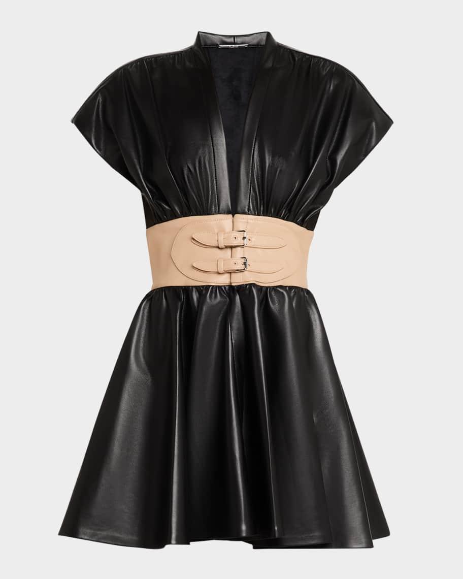 Berlin Vegan Leather Mini Dress Product Image