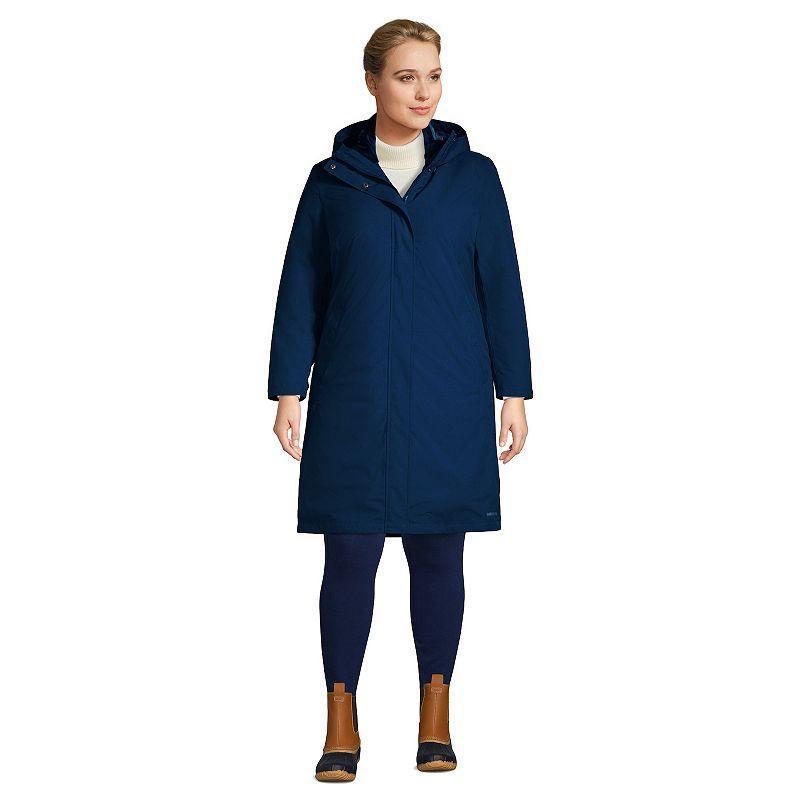 Plus Size Lands End Insulated 3-in-1 Primaloft Parka, Womens Dark Blue Product Image