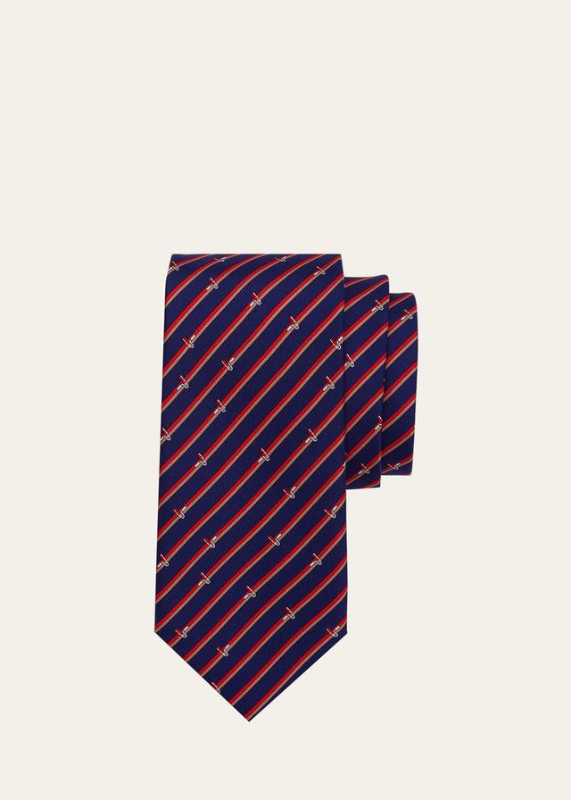 Mens Roller Stripe-Print Silk Tie Product Image