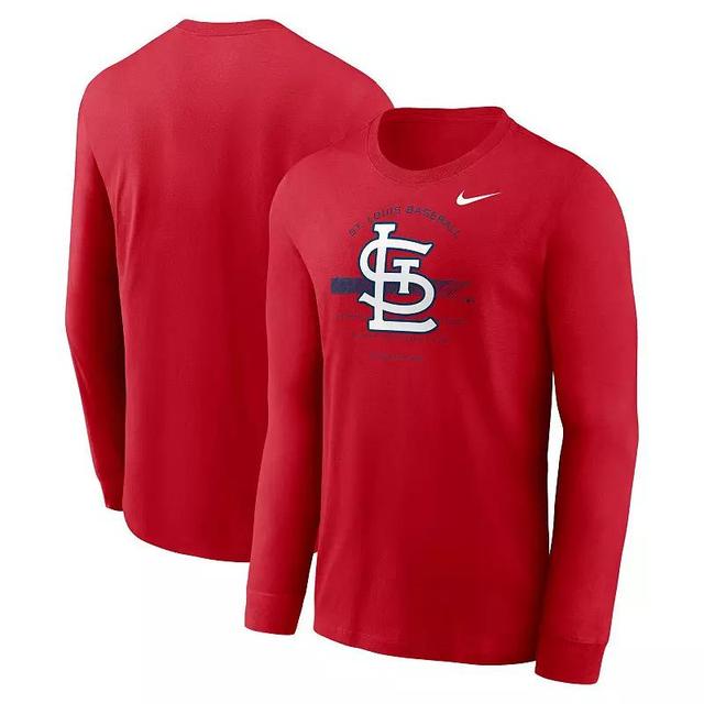 Mens Nike St. Louis Cardinals Over Arch Performance Long Sleeve T-Shirt Product Image