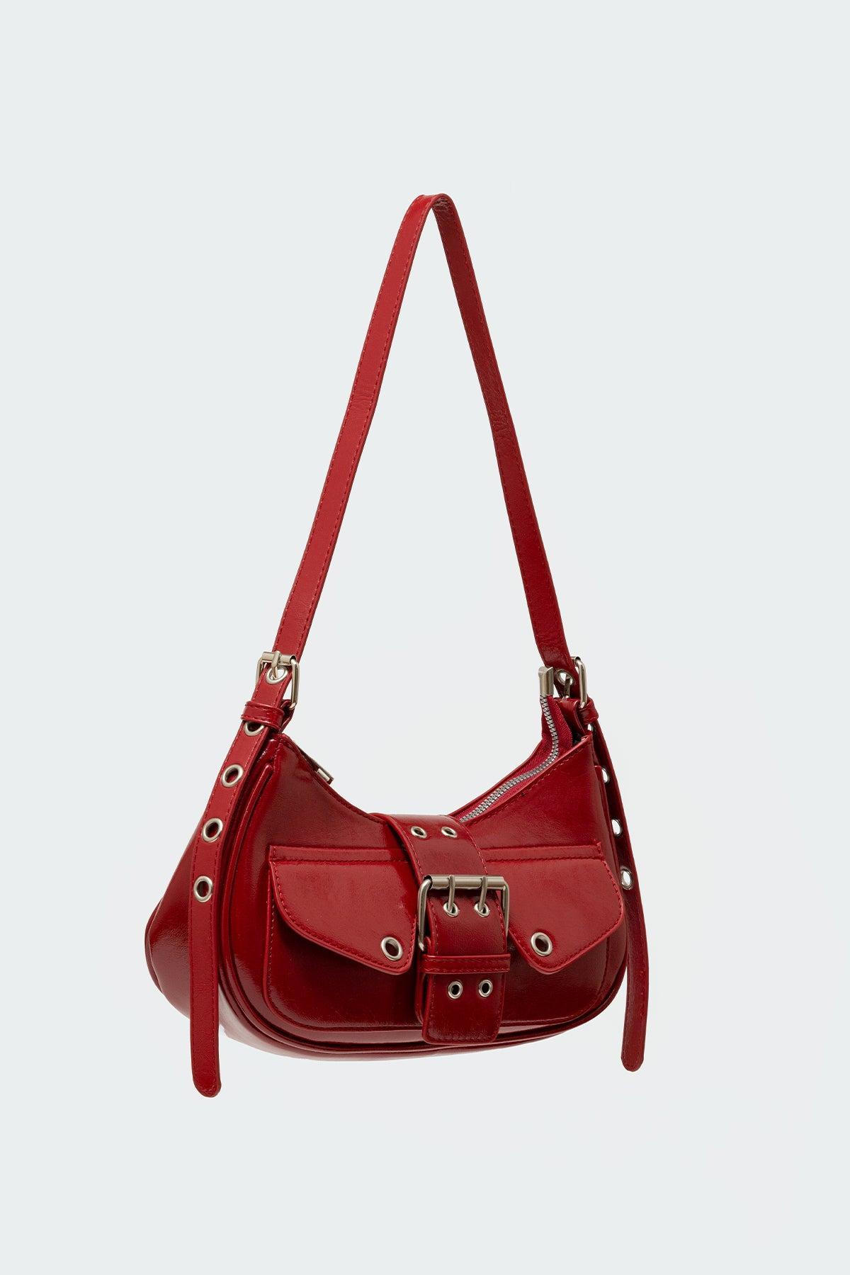 Washed Faux Leather Buckle Bag Product Image