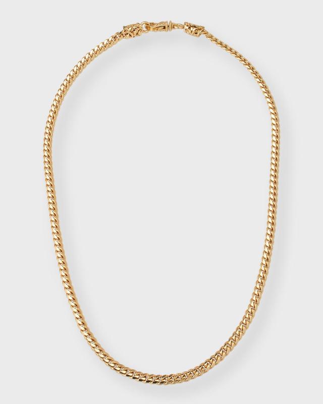 Mens 24K Gold-Plated Thin Cuban Chain Necklace Product Image