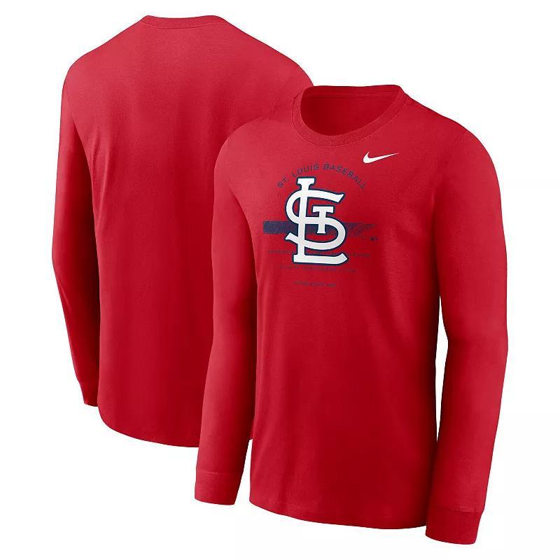 Mens Nike Red St. Louis Cardinals Over Arch Performance Long Sleeve T-shirt Product Image