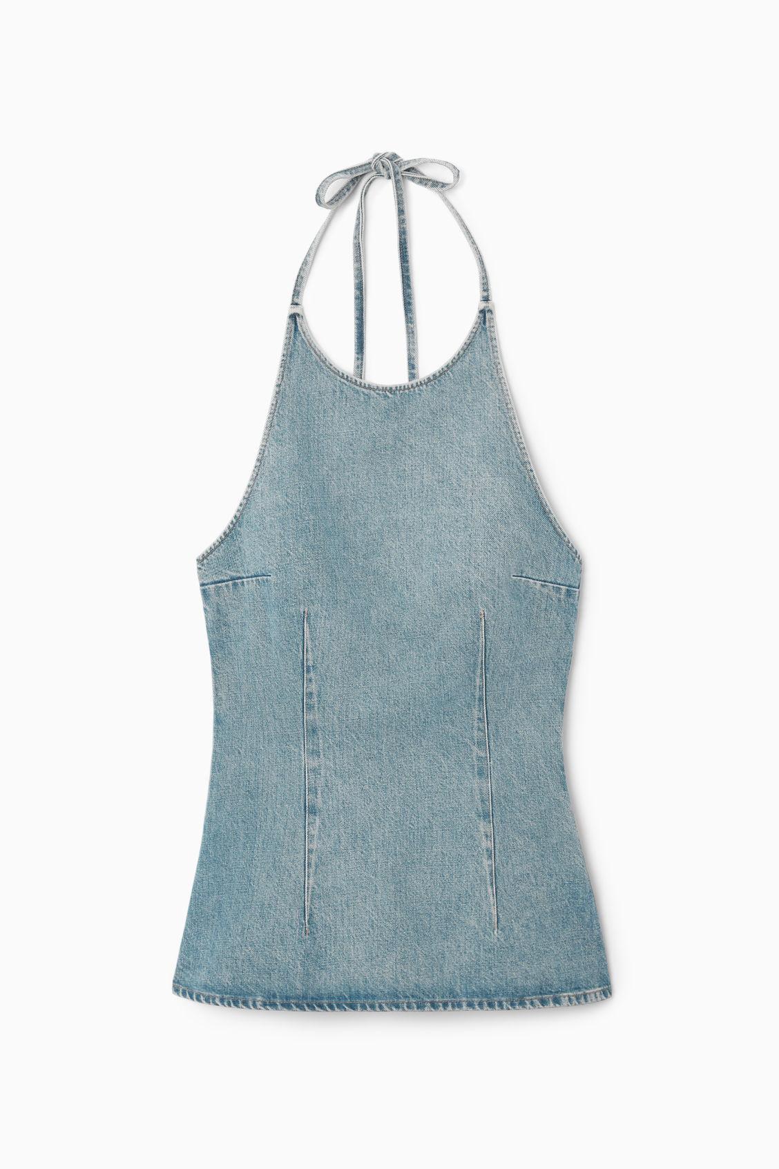 DENIM HALTERNECK TOP Product Image