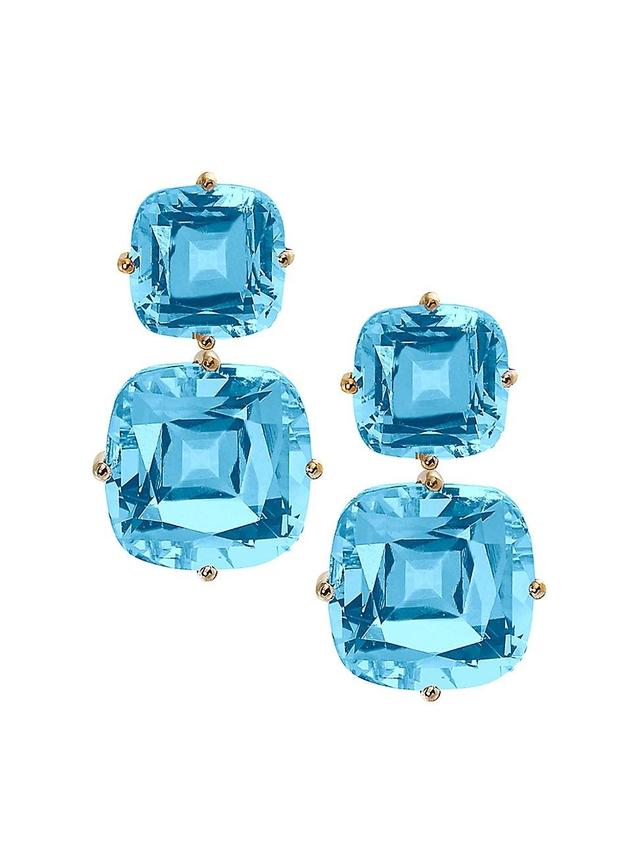 Womens Gossip 18K Yellow Gold & Blue Topaz Drop Earrings Product Image