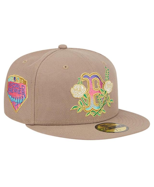 New Era Mens Khaki Boston Red Sox Rose Garden 59FIFTY Fitted Hat Product Image