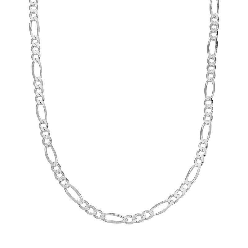 PRIMROSE Sterling Silver Figaro Chain Necklace, Womens Grey Product Image