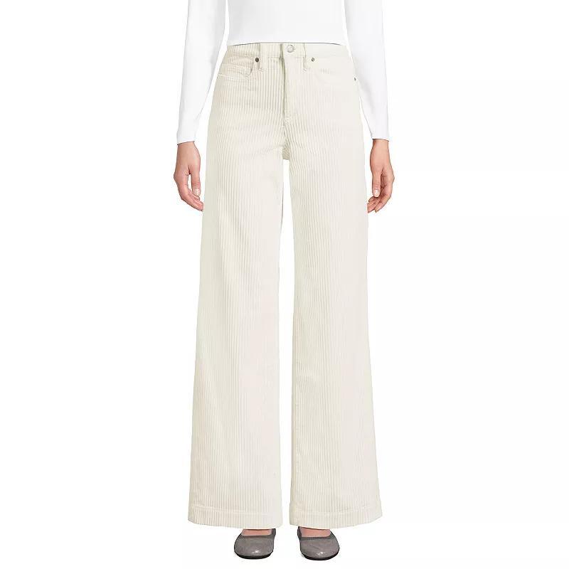 Womens Lands End High Rise Wide Leg Corduroy Pants Product Image