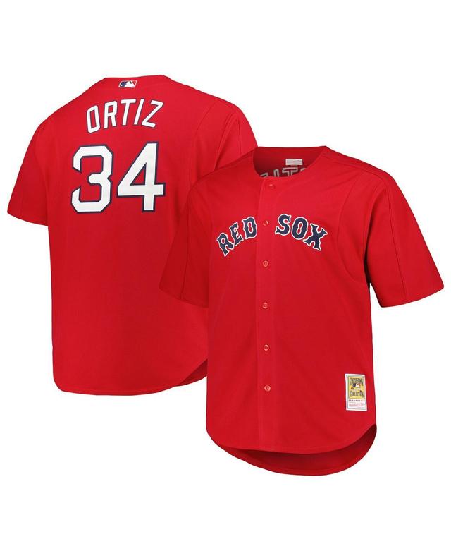 Mens Mitchell & Ness David Ortiz Red Boston Red Sox Big and Tall Cooperstown Collection Batting Practice Replica Jersey - Red Product Image