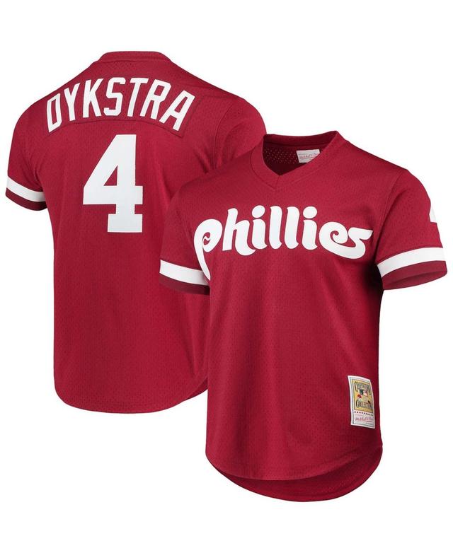 Mens Lenny Dykstra Philadelphia Phillies Cooperstown Collection Mesh Batting Practice Jersey - Scarlet - Scarlet Product Image