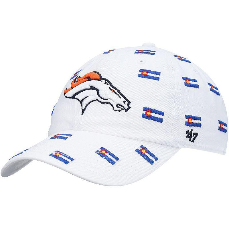 Womens 47 White Denver Broncos Confetti Clean Up Adjustable Hat Product Image