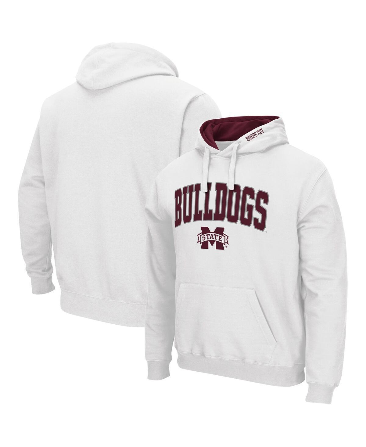 Mens Colosseum White Mississippi State Bulldogs Arch & Logo 3.0 Pullover Hoodie MST White Product Image