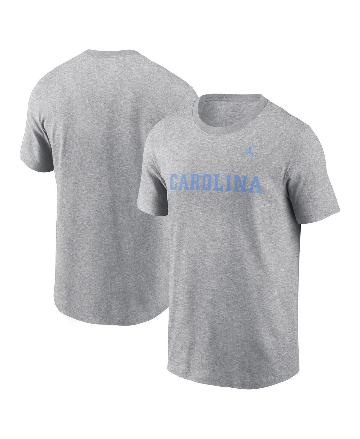 Jordan Mens Heather Gray North Carolina Tar Heels Primetime Evergreen Wordmark T-Shirt Product Image