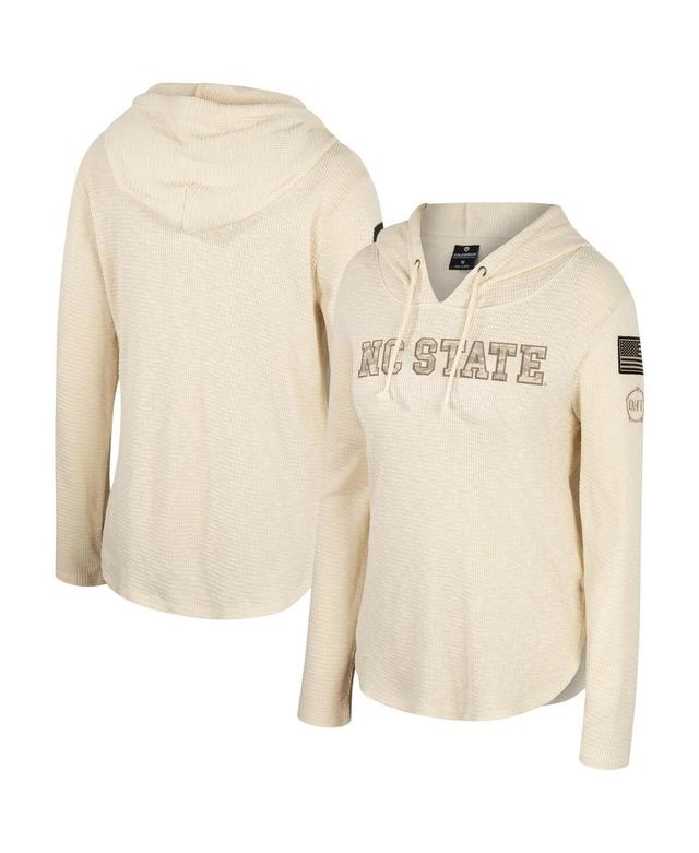 Womens Colosseum Cream NC State Wolfpack OHT Military Appreciation Casey Raglan Long Sleeve Hoodie T-Shirt Product Image