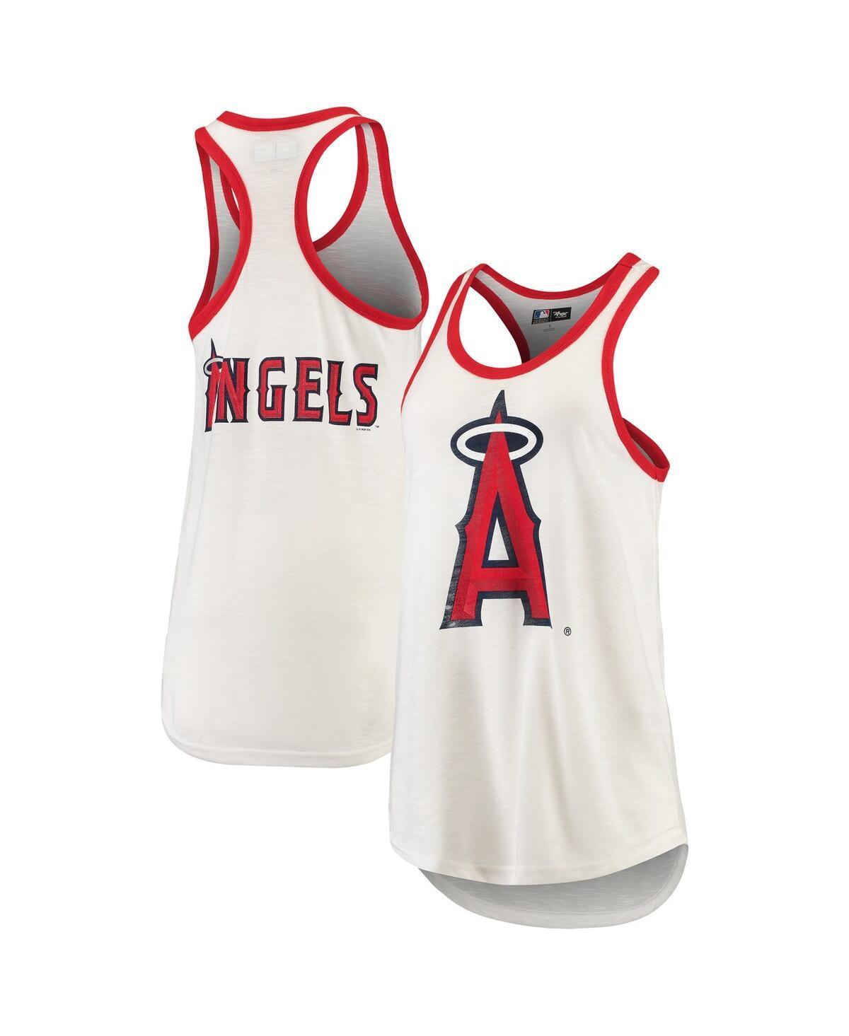 Womens G-iii 4Her by Carl Banks White Los Angeles Angels Tater Racerback Tank Top Product Image