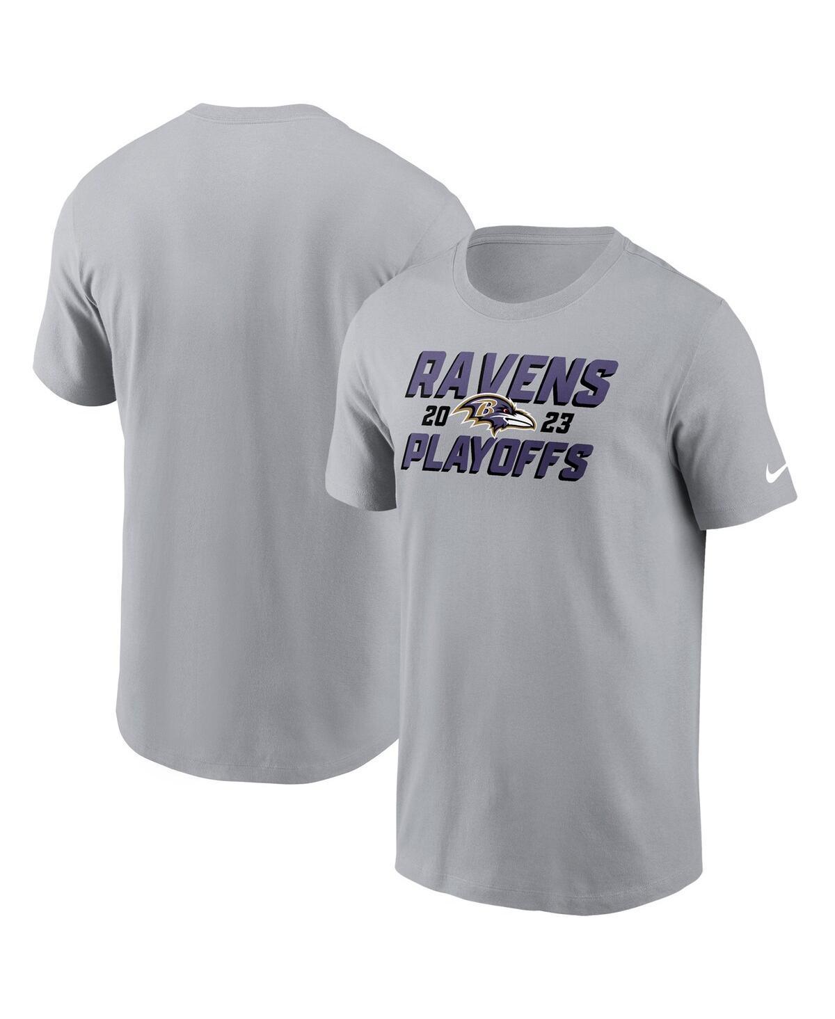 Mens Nike Gray Baltimore Ravens 2023 Nfl Playoffs Iconic T-shirt Product Image