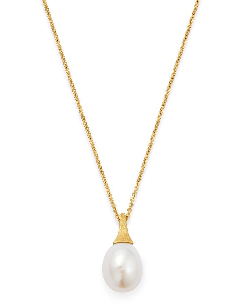 Womens Africa 18K Yellow Gold & 11MM-12MM Round Freshwater Pearl Pendant Necklace - Gold Product Image