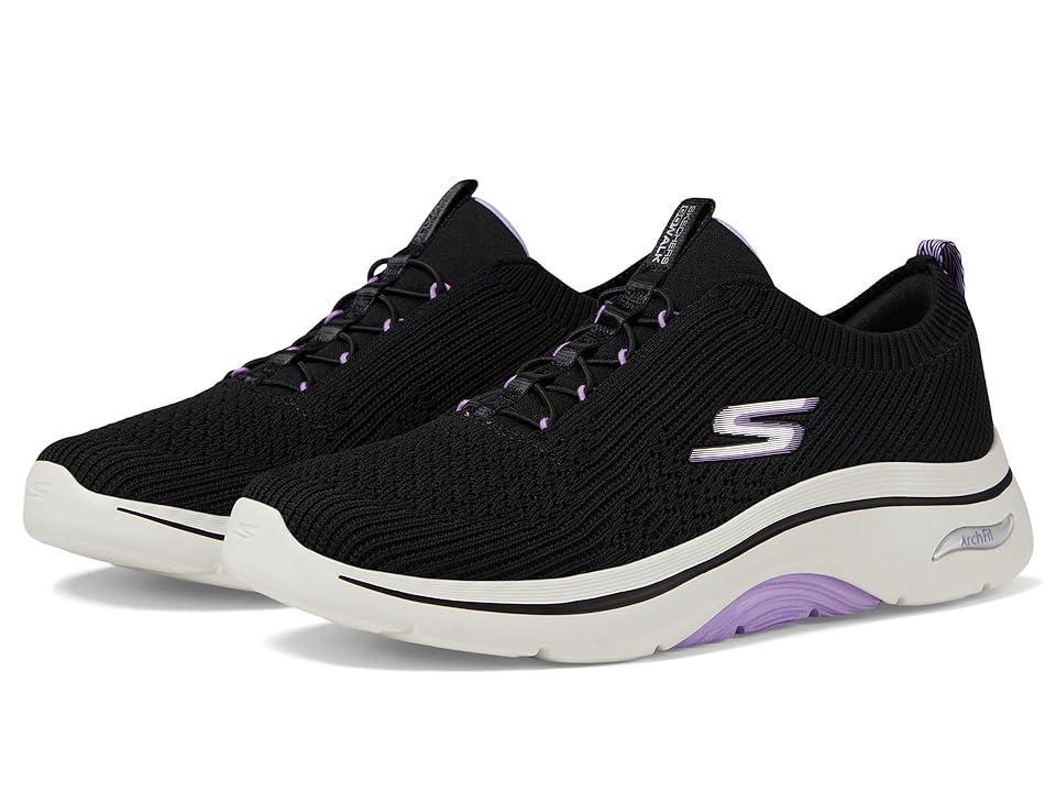 Skechers Womens Go Walk Arch Fit- Crystal Waves Walking Sneakers from Finish Line - Navy Product Image