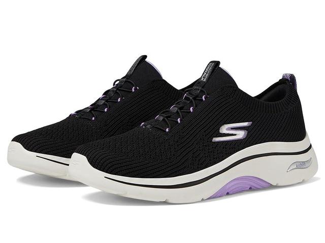 Skechers Womens Go Walk Arch Fit- Crystal Waves Walking Sneakers from Finish Line - Black Product Image