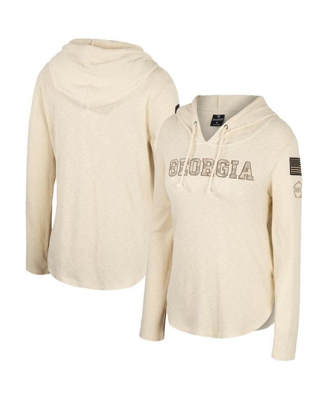 Womens Colosseum Cream Georgia Bulldogs Oht Military-Inspired Appreciation Casey Raglan Long Sleeve Hoodie T-shirt Product Image