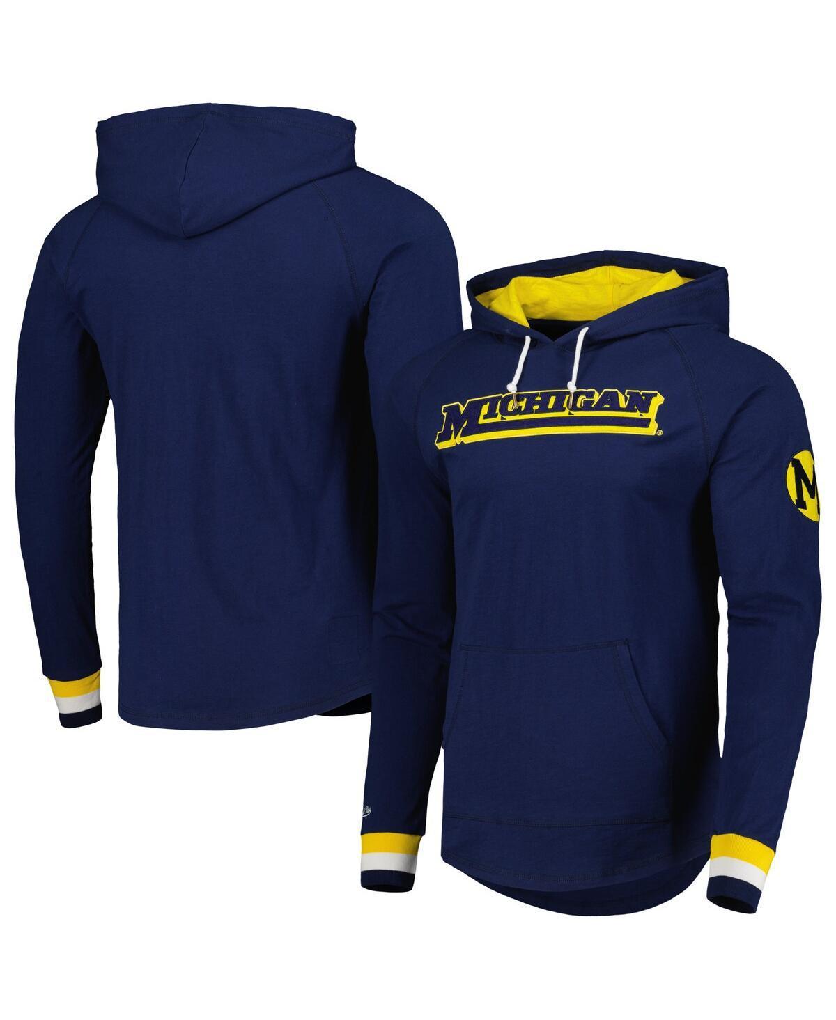 Mens Mitchell & Ness Michigan Wolverines Legendary Raglan Pullover Hoodie Blue Product Image