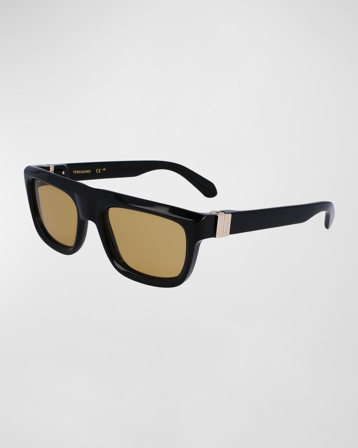 Micro-Logo Acetate Rectangle Sunglasses Product Image