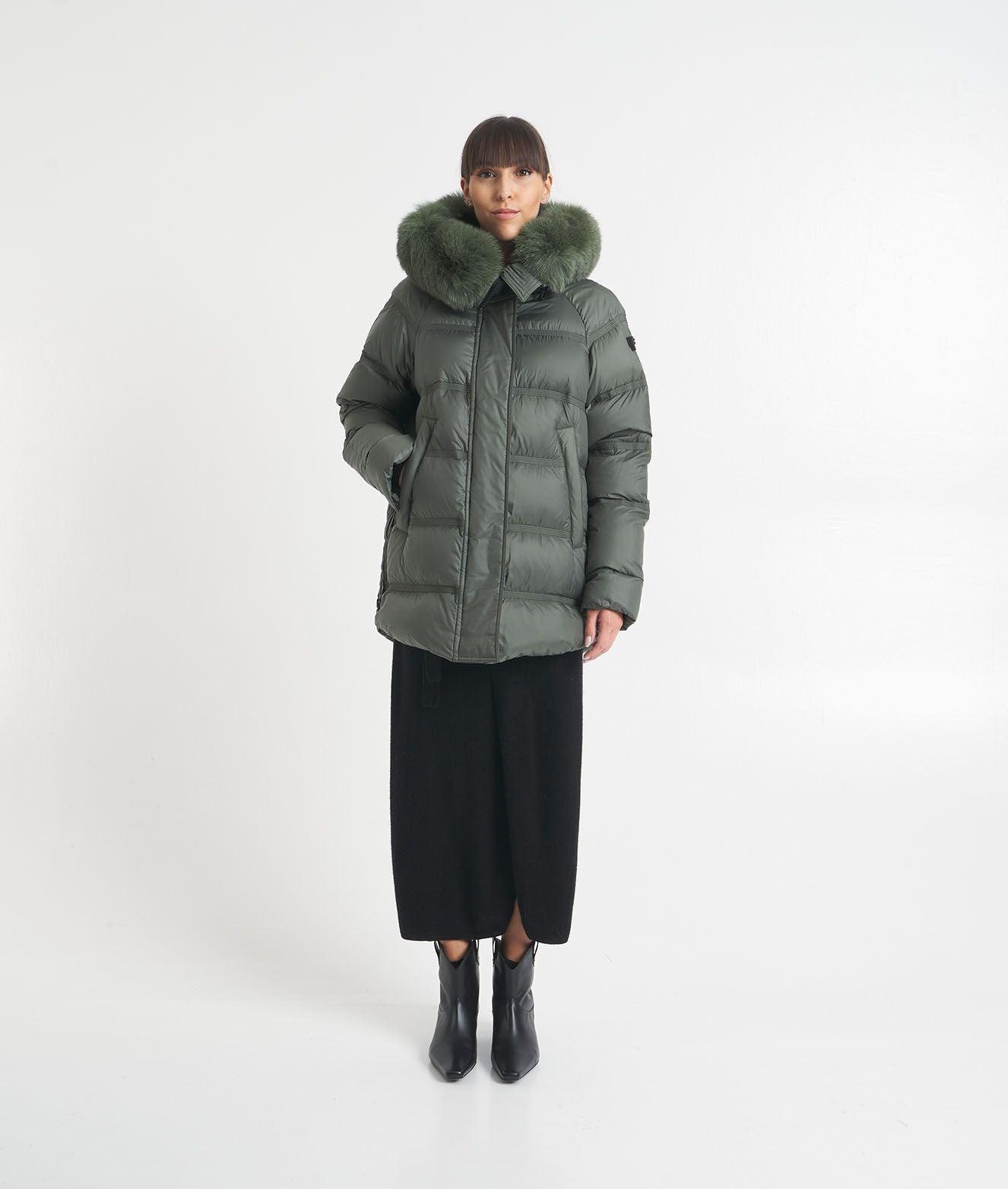 Down jacket with large hood 'Takan' Product Image