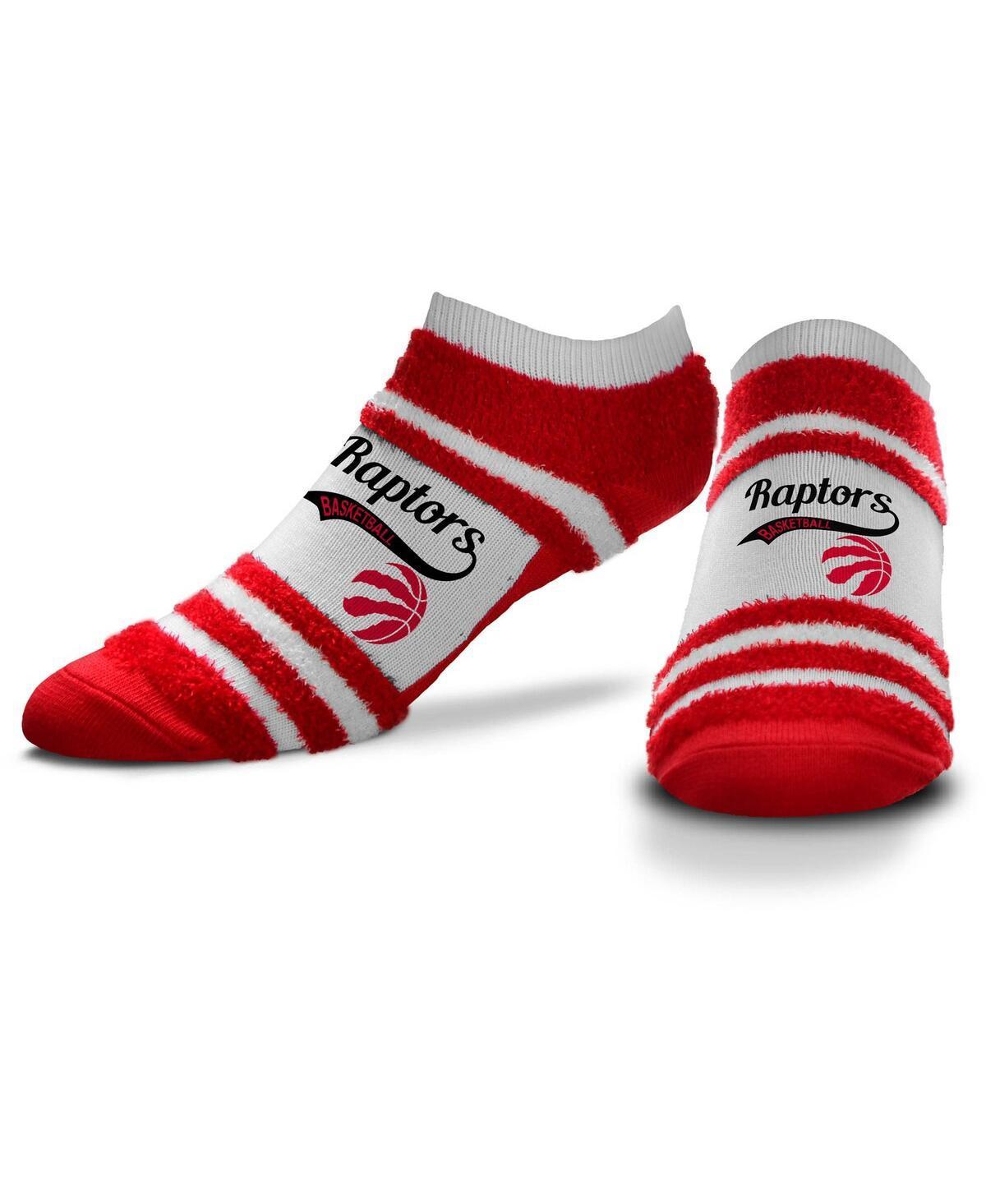 Womens For Bare Feet Toronto Raptors Block Stripe Fuzzy Ankle Socks Product Image