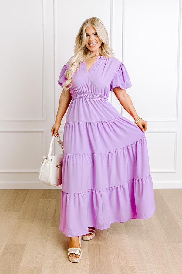 Simply Sweet Maxi Dress in Lavender Curves Product Image