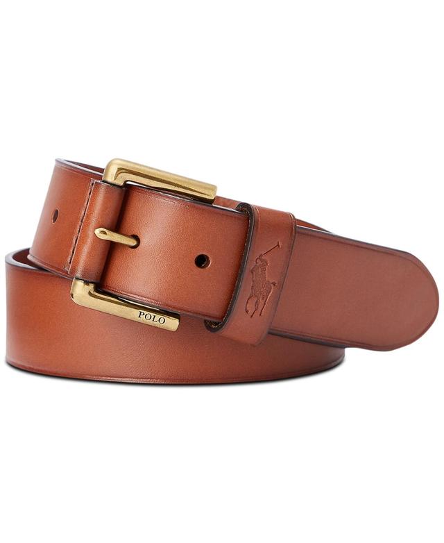 Men's Leather Dress Belt In Tan Product Image