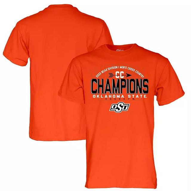 Unisex Blue 84 Oklahoma State Cowboys 2023 NCAA Mens Cross Country National Champions T-Shirt, Adult Unisex Product Image