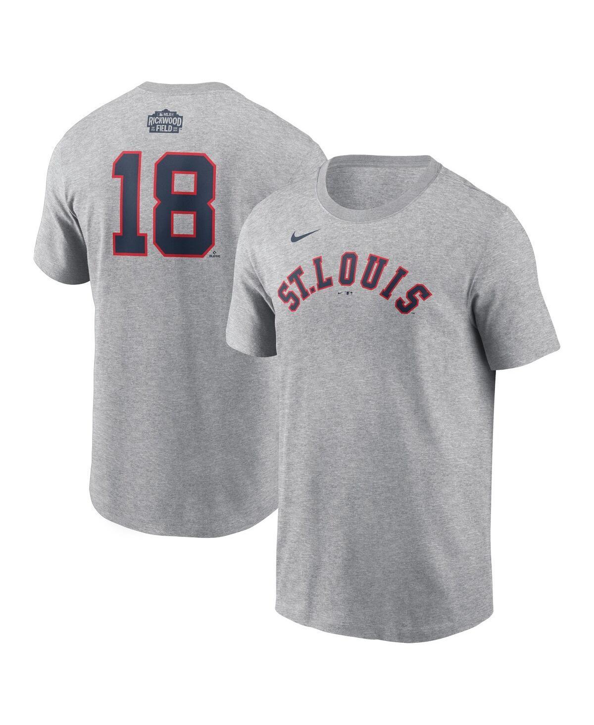 Nike Mens Jordan Walker Gray St. Louis Cardinals 2024 Rickwood Classic Fuse Name Number T-Shirt Product Image