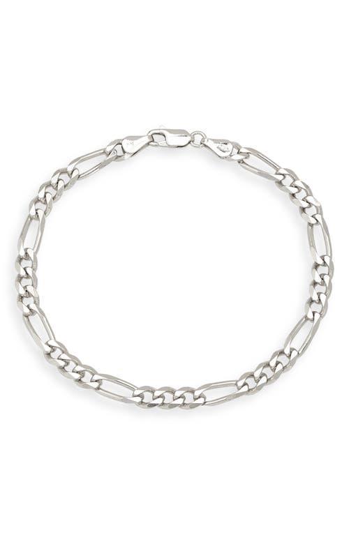 Argento Vivo Sterling Silver Mens Figaro Chain Bracelet Product Image