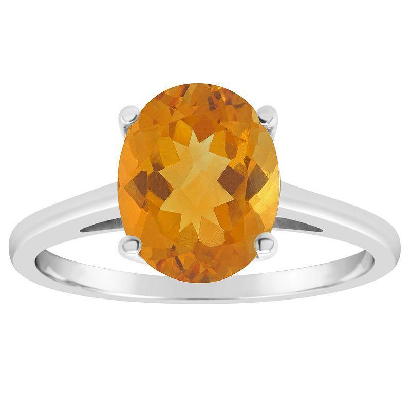 Alyson Layne 14k Gold Oval Citrine Solitaire Ring, Womens Product Image