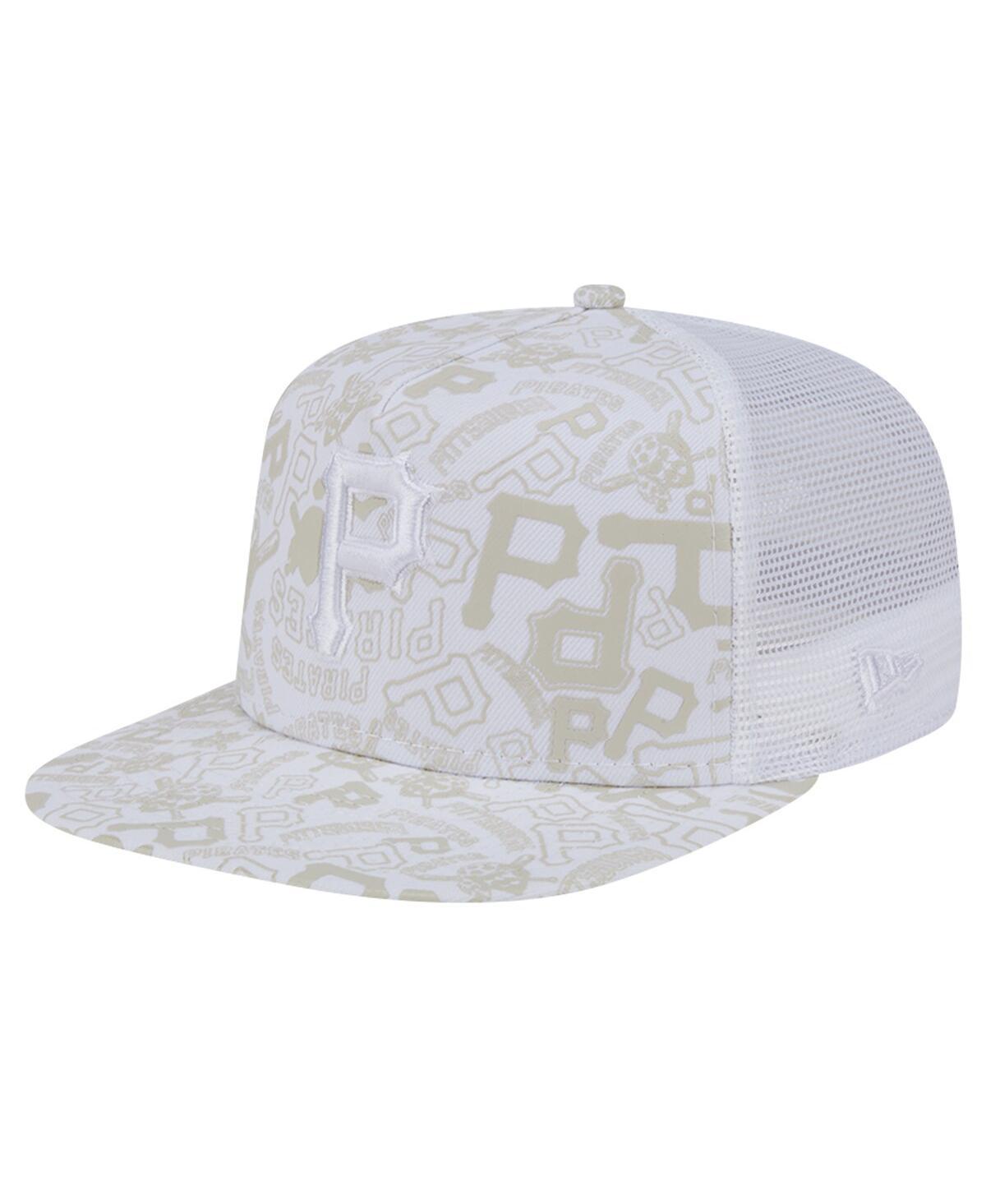 Mens New Era Pittsburgh Pirates Logo Dunes A-Frame Trucker 9FIFTY Snapback Hat Product Image